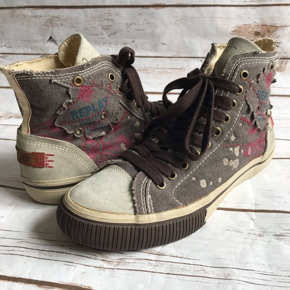 replay high top sneakers